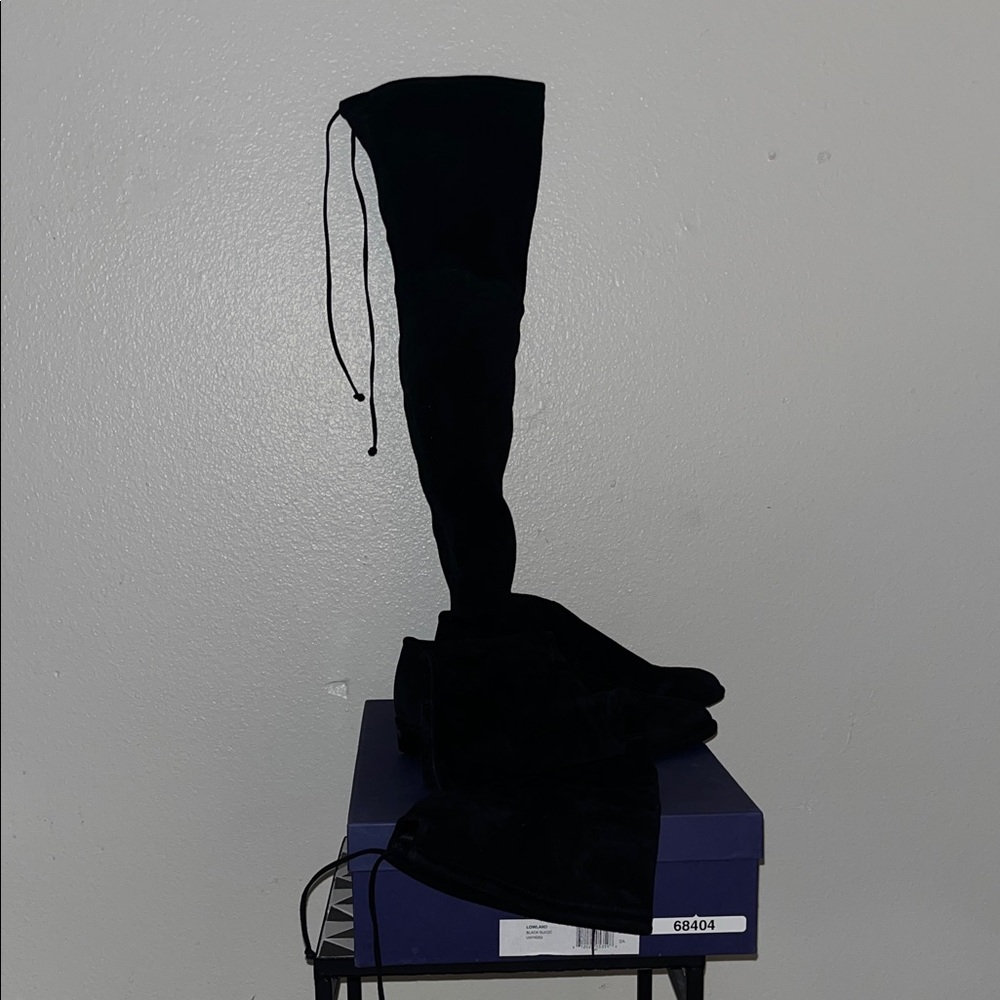 Stuart Weitzman Black Suede Over-the-Knee Boots